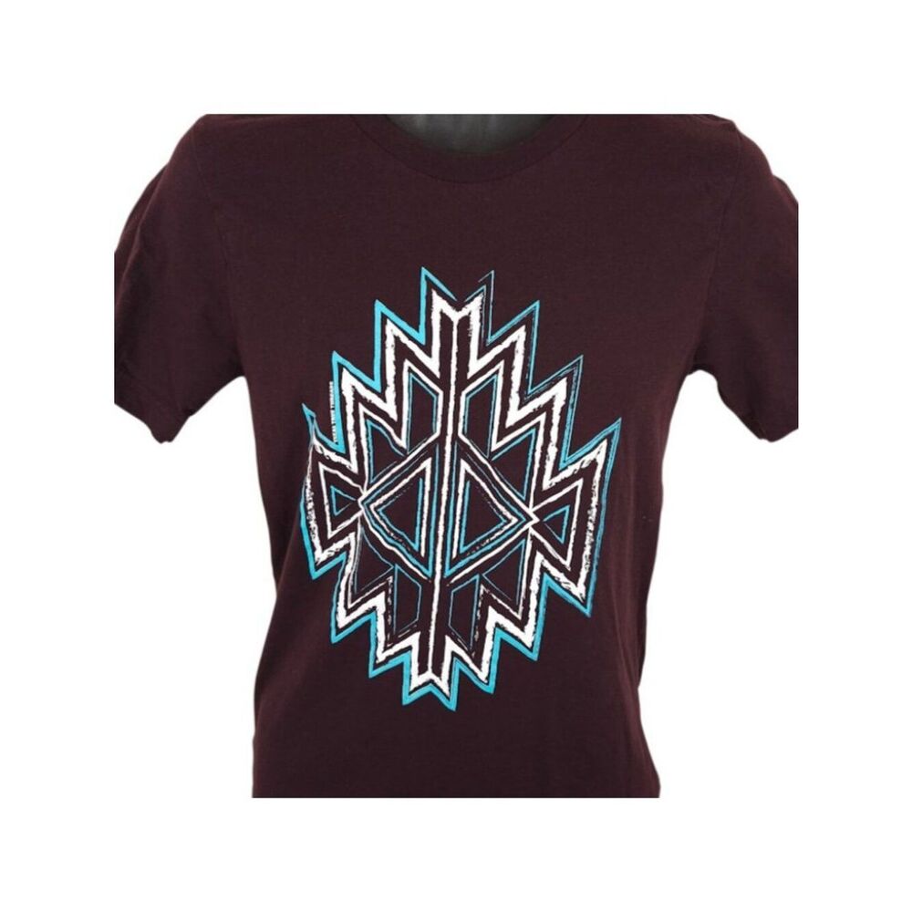 Texas True Threads T Shirt Womens Size Small Maroon Red Southwestern Print